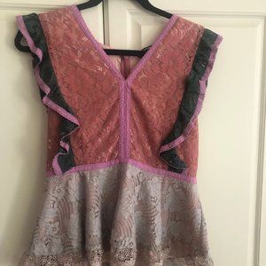 Marilyn Lace Sugar Lips Peplum Top